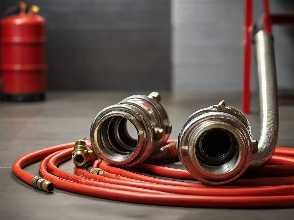 Default fire fighting hoses Couplings laying separately on th 3